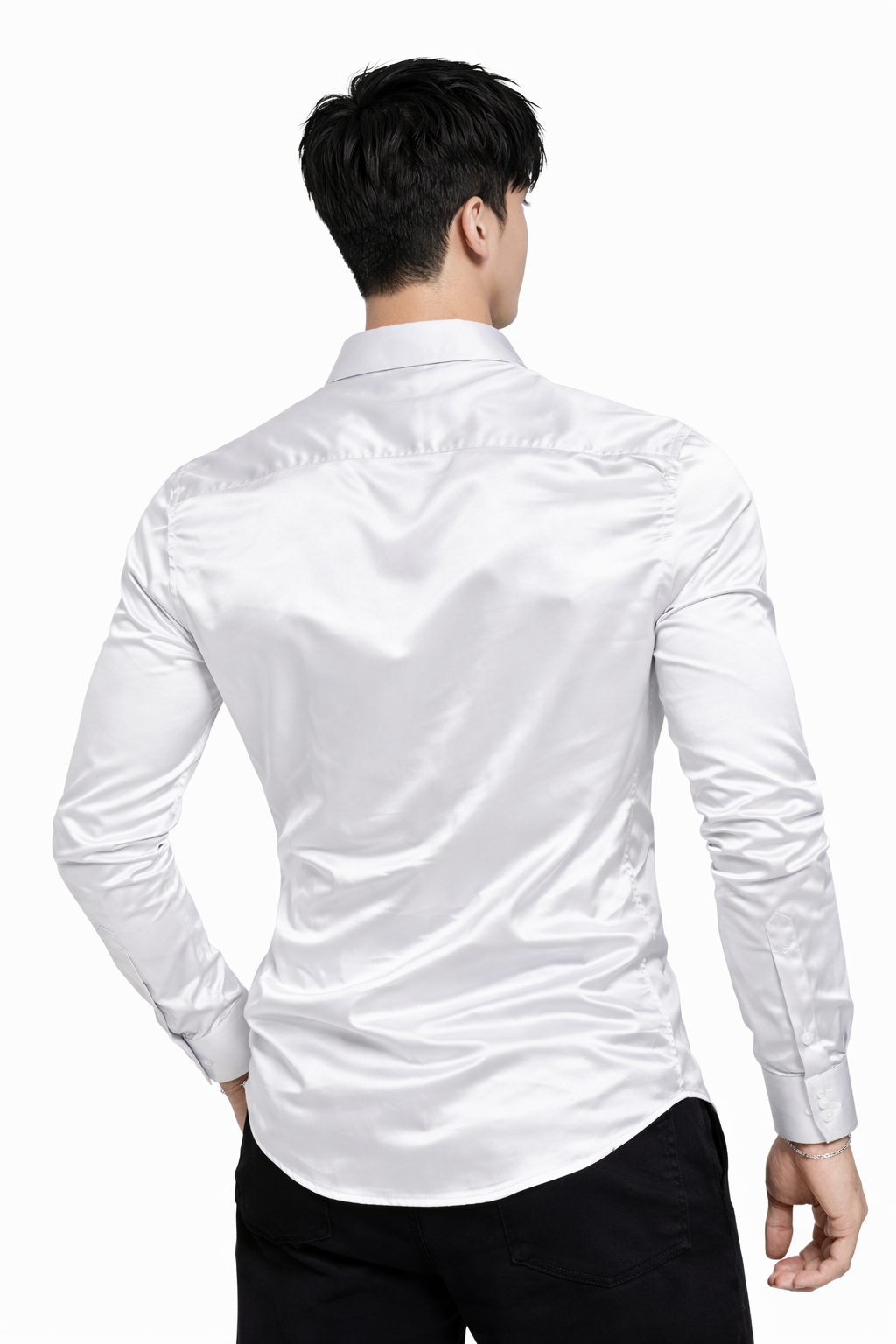 Attitude Start of Fashion Men’s Premium White Satin Slim Fit Shirt – Full Sleeve Party Wear