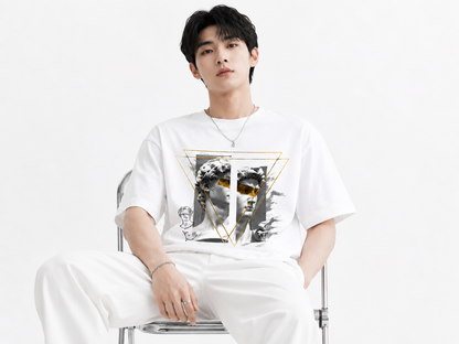 Attitude Men's Oversized Graphic T-Shirt for Men | Soft Cotton | Drop Shoulder Relaxed Fit | Printed Casual Tshirt for Men