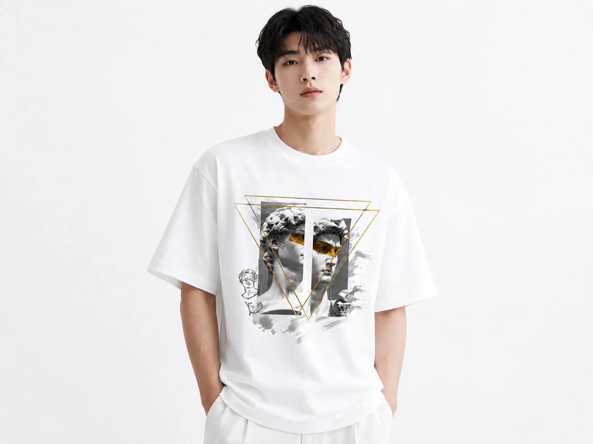 Attitude Men's Oversized Graphic T-Shirt for Men | Soft Cotton | Drop Shoulder Relaxed Fit | Printed Casual Tshirt for Men