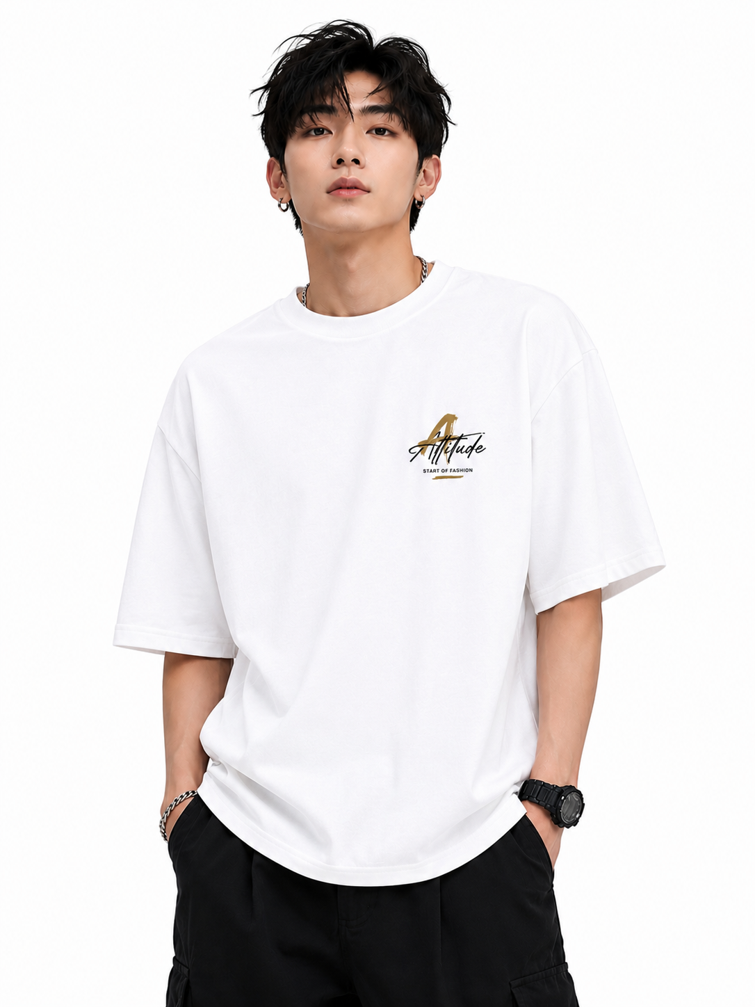 Attitude Oversized Anime Graphic T-Shirt for Men | Cotton Printed Tee Japanese Streetwear Style