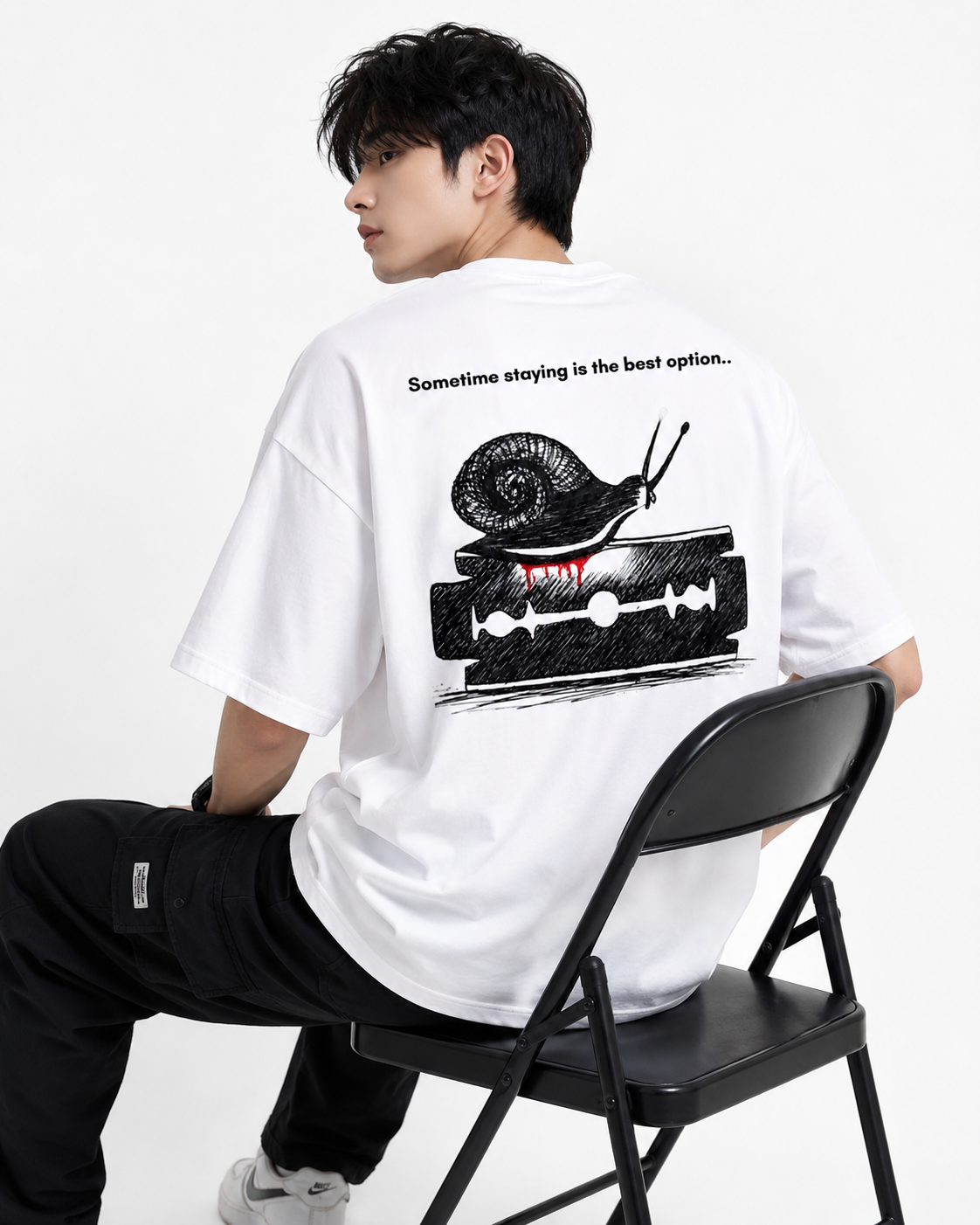 Attitude men slogan Printed Oversized tshirt | Baggy T Shirt