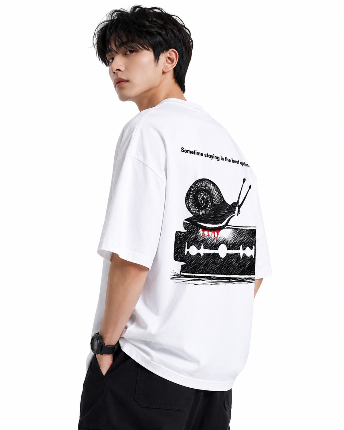 Attitude men slogan Printed Oversized tshirt | Baggy T Shirt
