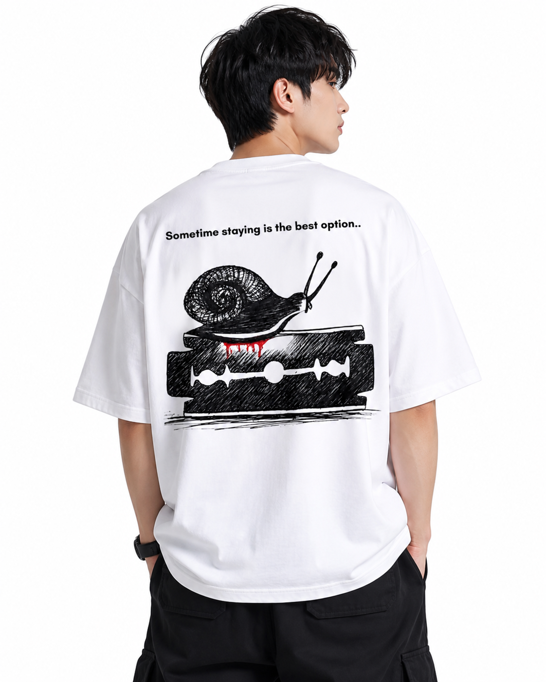 Attitude men slogan Printed Oversized tshirt | Baggy T Shirt