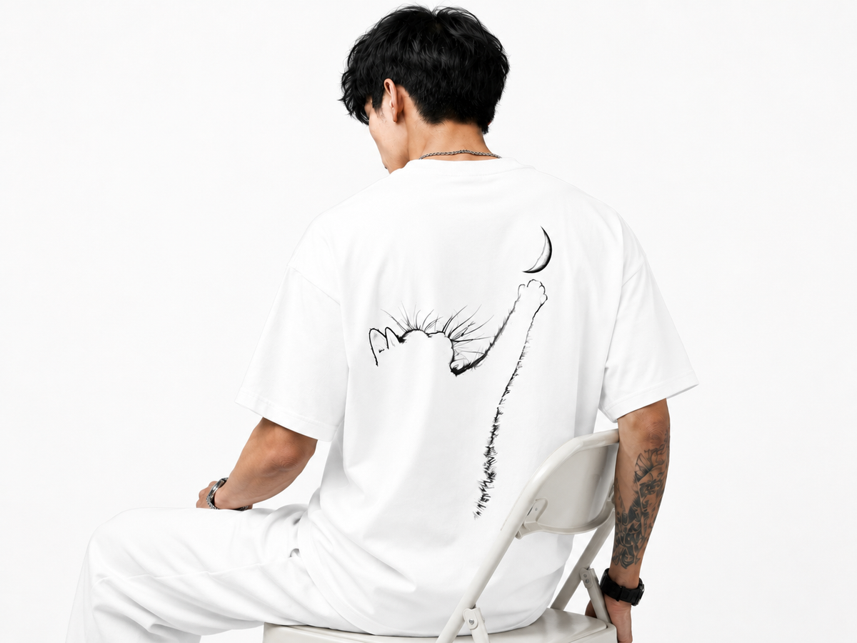 Attitude Oversized Anime Graphic T-Shirt for Men | Mens LoosE Fit Back Printed Oversized Tshirt