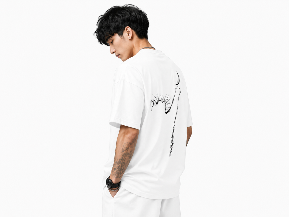 Attitude Oversized Anime Graphic T-Shirt for Men | Mens LoosE Fit Back Printed Oversized Tshirt