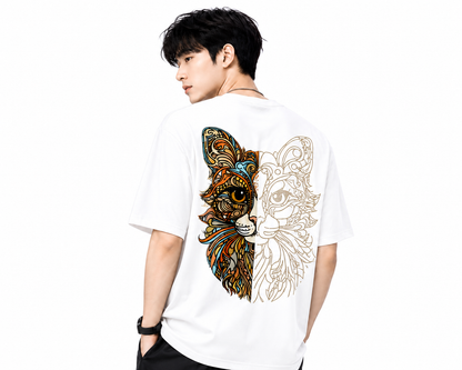 Attitude Cat Printed Oversized tshirt For Men| Trending T- Shirt