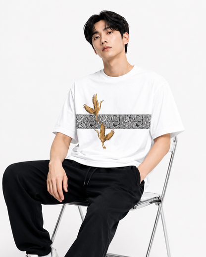 Attitude Men Typography Printed Round Neck Pure Cotton Oversized T-shirt