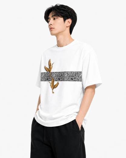 Attitude Men Typography Printed Round Neck Pure Cotton Oversized T-shirt