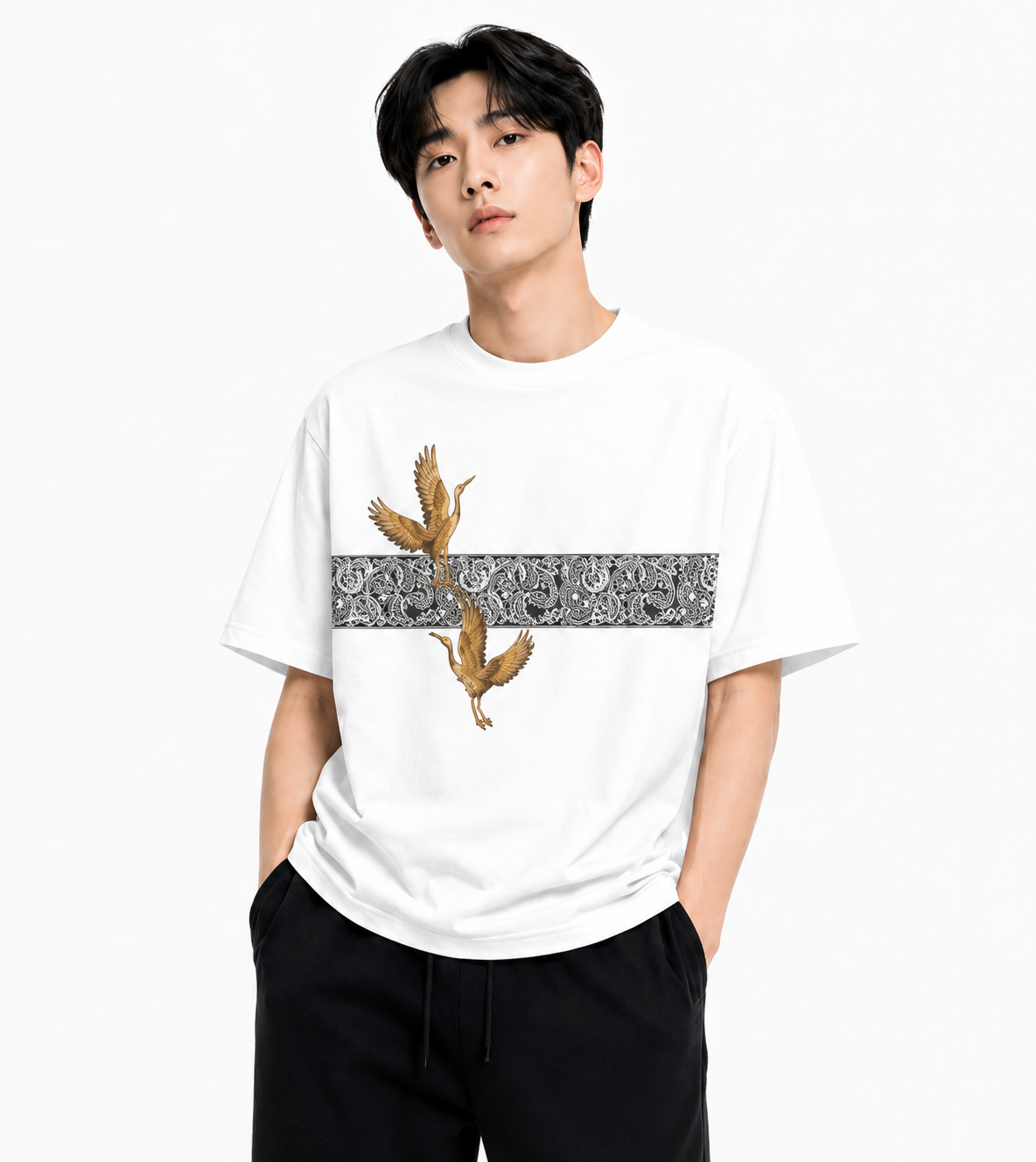 Attitude Men Typography Printed Round Neck Pure Cotton Oversized T-shirt