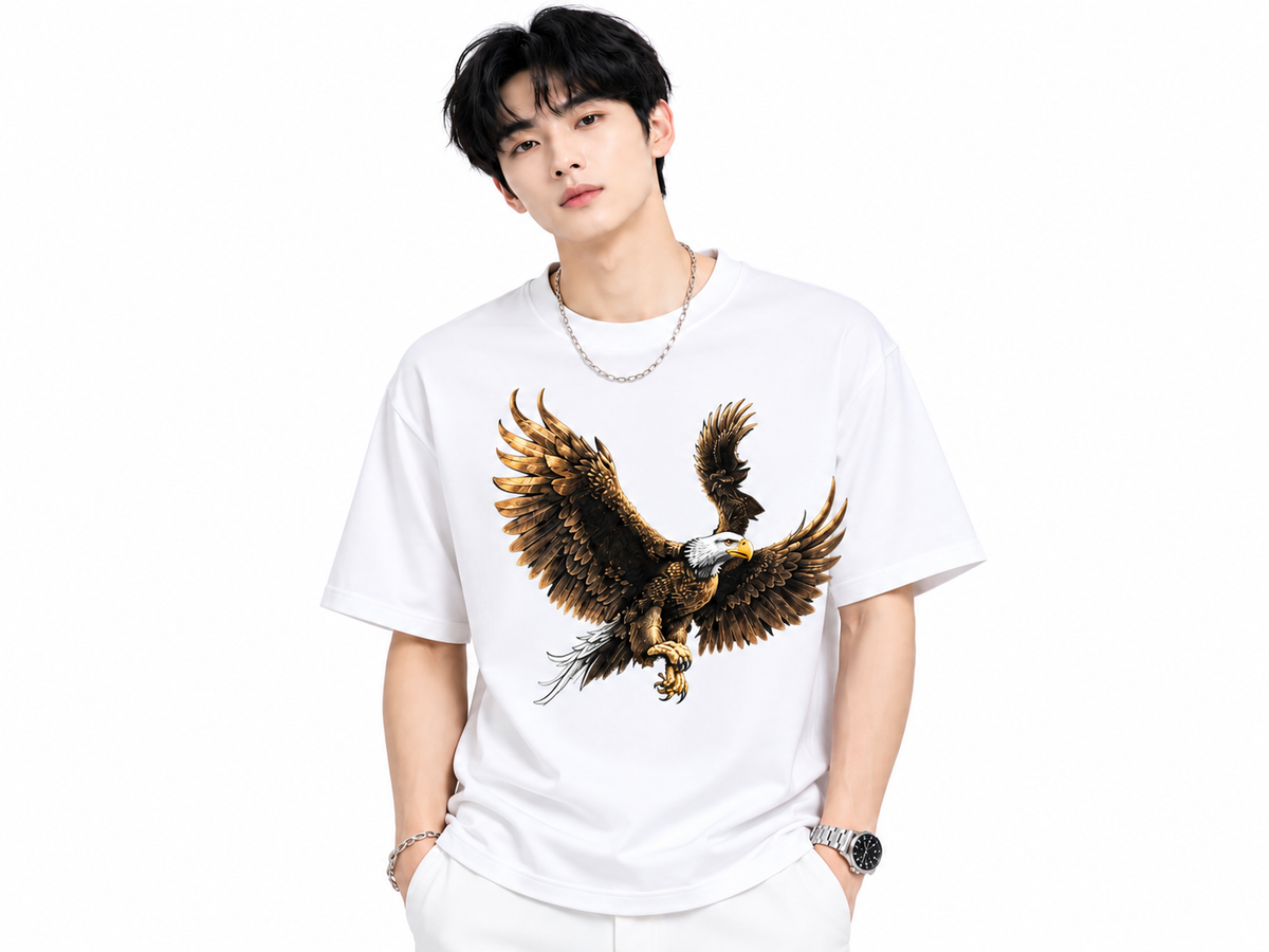 Attitude Eagle Graphic Oversized T-Shirt for Men