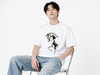 Attitude Men Typography Printed Round Neck Pure Cotton Oversized T-shirt