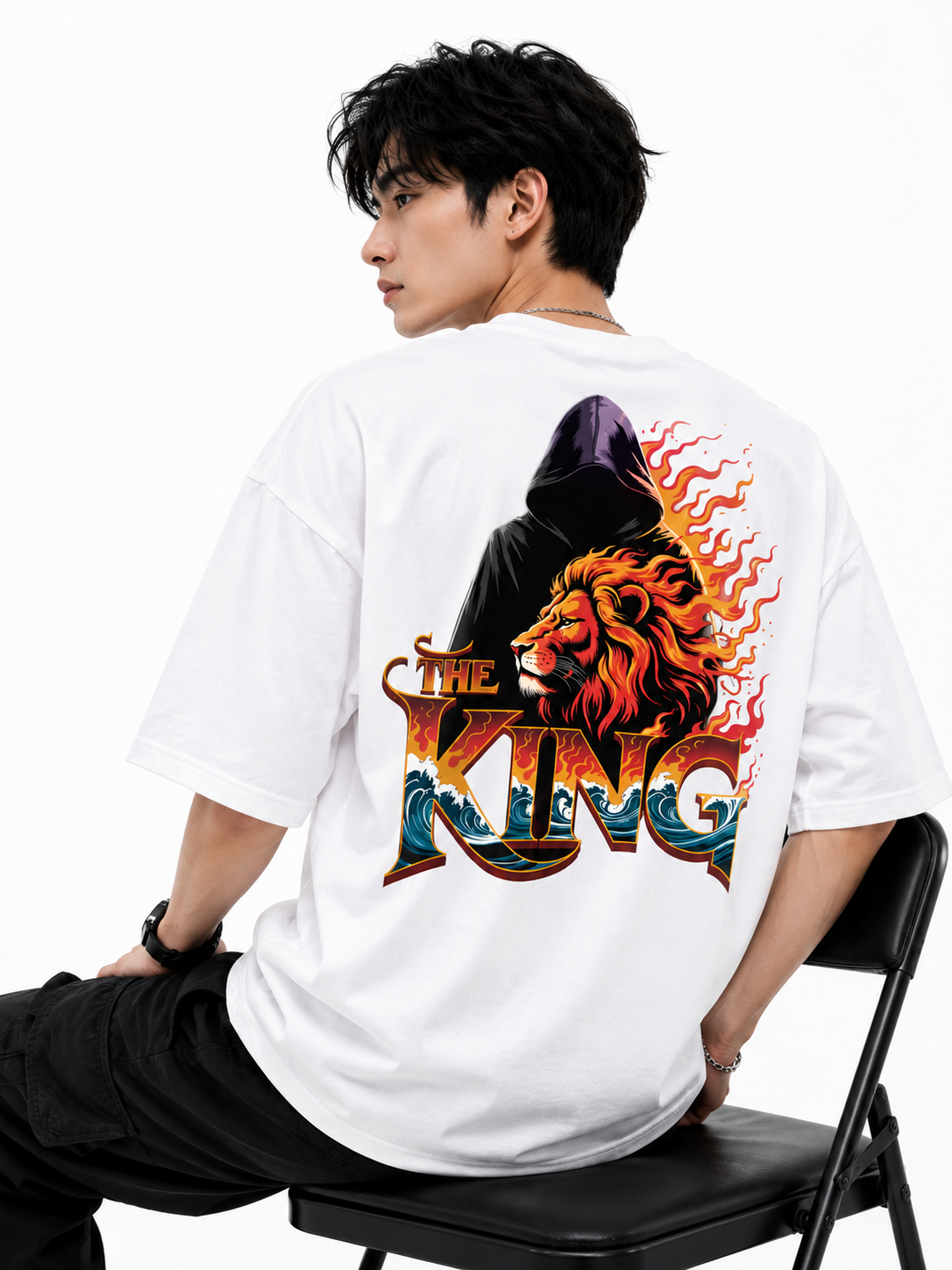 Attitude Men's King Printed T-Shirt | Premium Cotton Casual Round Neck Tee for Men