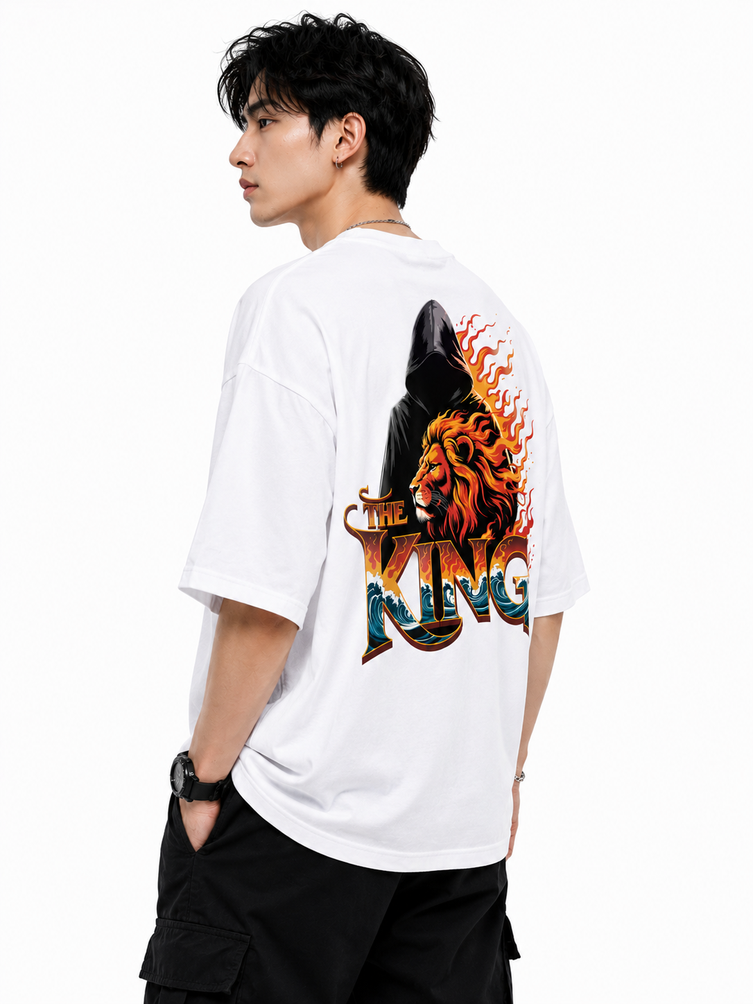Attitude Men's King Printed T-Shirt | Premium Cotton Casual Round Neck Tee for Men