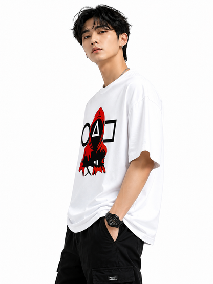 Attitude T-Shirts for Men | Oversized Squid Game Printed T-Shirt for Men | 100% Pure Cotton T Shirt