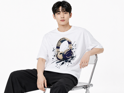 Attitude Men Typography Printed Oversized T-Shirt - Men