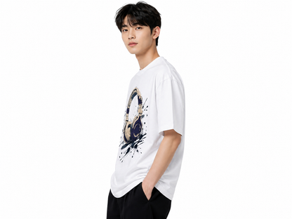 Attitude Men Typography Printed Oversized T-Shirt - Men