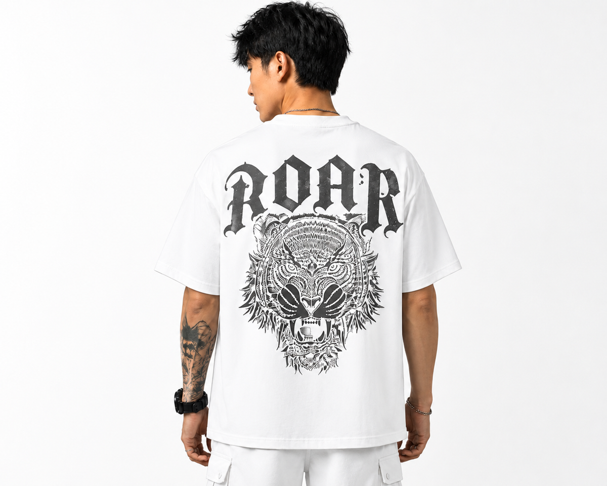 Attitude Men Printed Oversized Fit Cotton T- Shirt