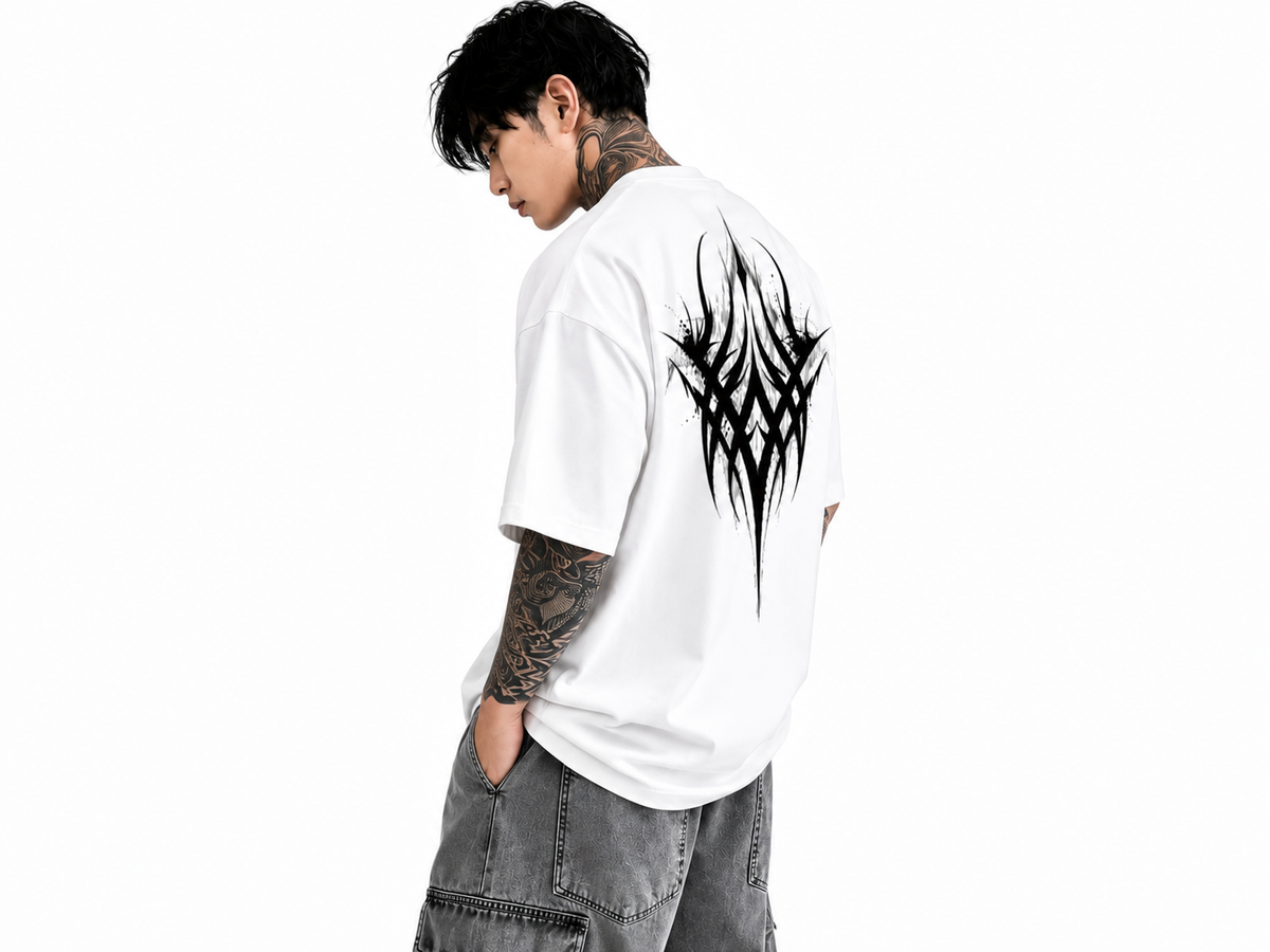 Attitude Men oversized anime gym Printed Crew Neck Oversized Fit Cotton T- Shirt