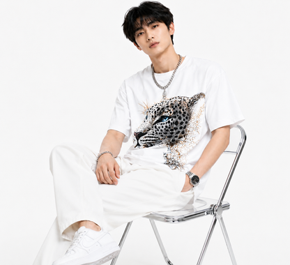 Attitude Men Tiger Warrior Oversized Black Tee | Anime T Shirt | Baggy T Shirt
