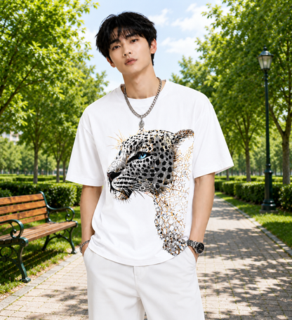 Attitude Men Tiger Warrior Oversized Black Tee | Anime T Shirt | Baggy T Shirt
