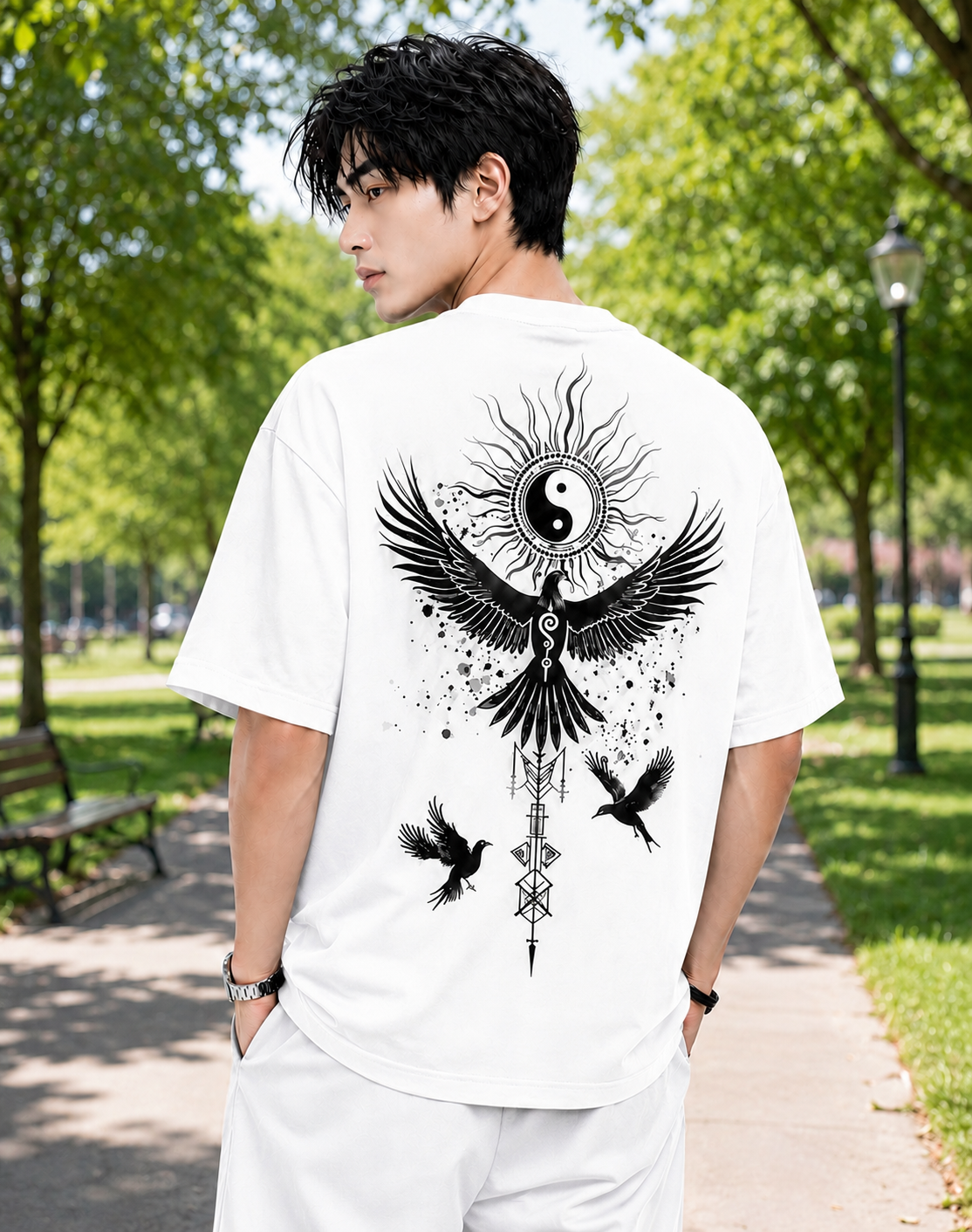 Attitude Start Of Fashion tshirt for men oversized Anime Bird Printed T shirt