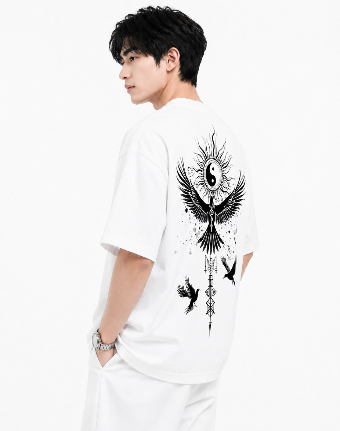 Attitude Start Of Fashion tshirt for men oversized Anime Bird Printed T shirt