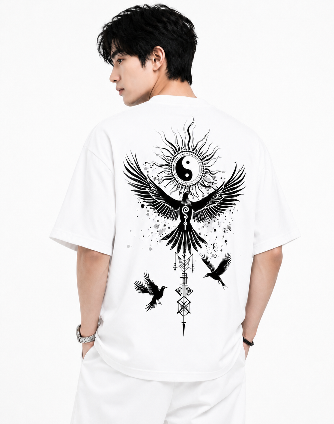 Attitude Start Of Fashion tshirt for men oversized Anime Bird Printed T shirt