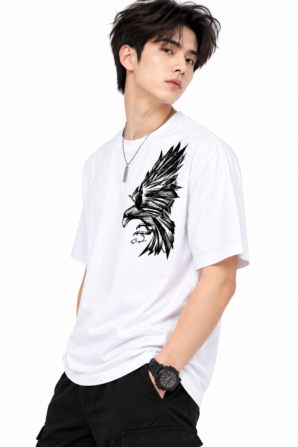 Attitude T-Shirts for Men | Oversized Printed T-Shirt | Eagle t shirt | 100% Pure Cotton T Shirt