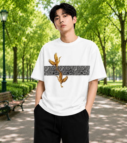Attitude Men Typography Printed Round Neck Pure Cotton Oversized T-shirt