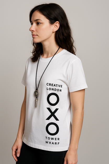 Attitude Start Of Fashion White OXO Printed Women’s T-Shirt | Minimal Urban Street Style