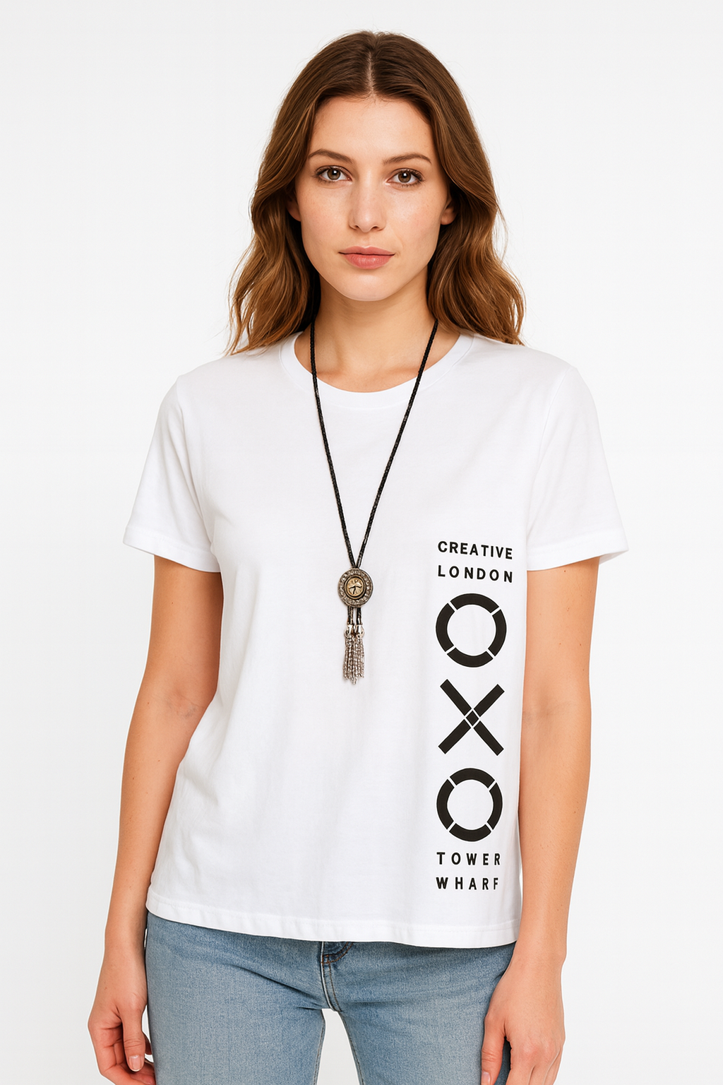 Attitude Start Of Fashion White OXO Printed Women’s T-Shirt | Minimal Urban Street Style