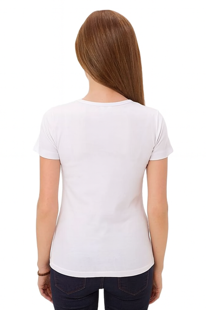 Attitude Start Of Fashion White “LOOK” Printed T-Shirt