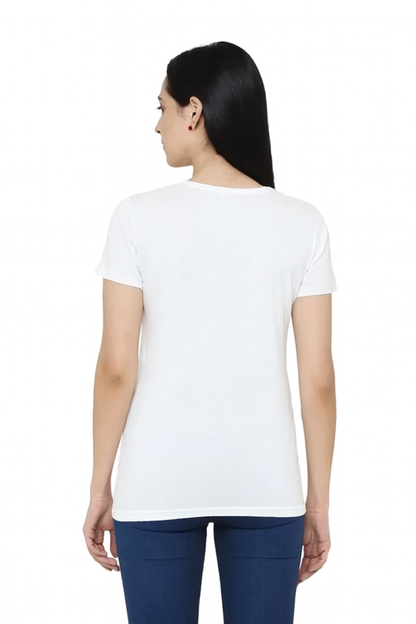 Attitude Start Of Fashion Mystic Pentagram Geometric Symbol White T-Shirt for Women