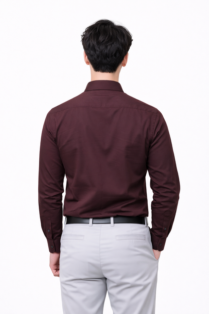 Attitude Start of Fashion Men’s Premium Wine Slim Fit Formal Shirt