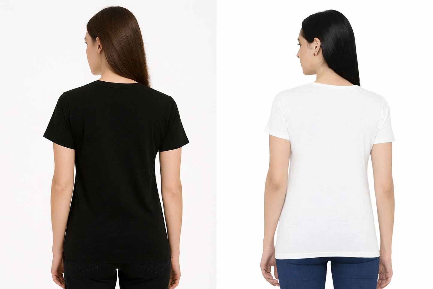 ATTITUDE START OF FASHION Women’s Feather Print Cotton T-Shirt | Black & White Classic Style