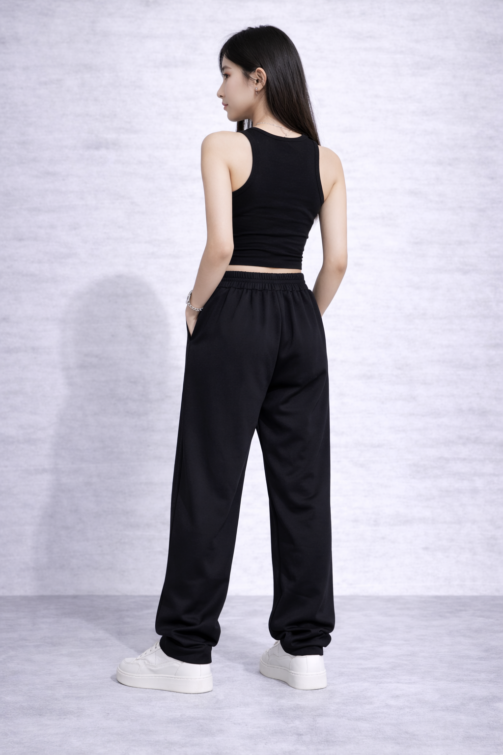 Attitude Start Of Fashion Women Black Y2K Tribal Wide-Leg Baggy