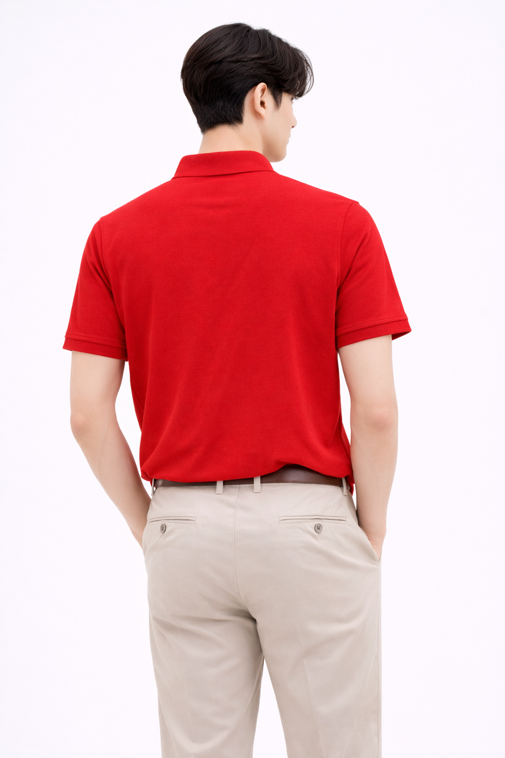 Attitude Start of Fashion Men’s Premium Red Polo T-Shirt – Bold Smart Casual Statement