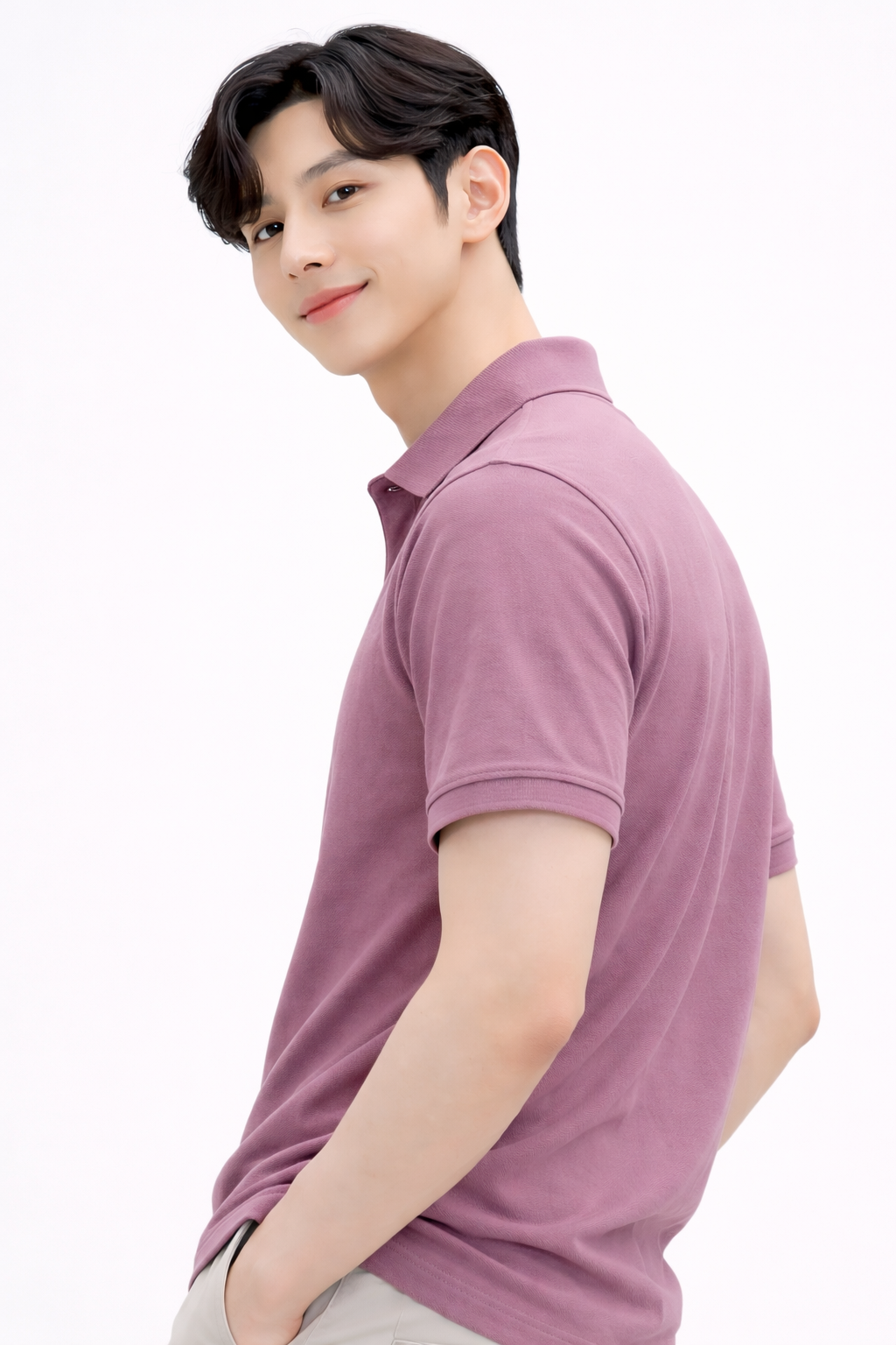 Attitude Start of Fashion Men’s Premium Dusty Purple Polo T-Shirt – Modern Casual Elegance
