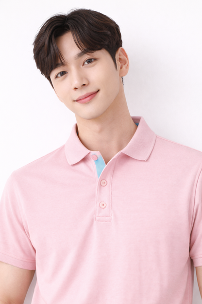 Attitude Start of Fashion Men Solid Pink Polo T-Shirt – Slim Fit Casual Wear