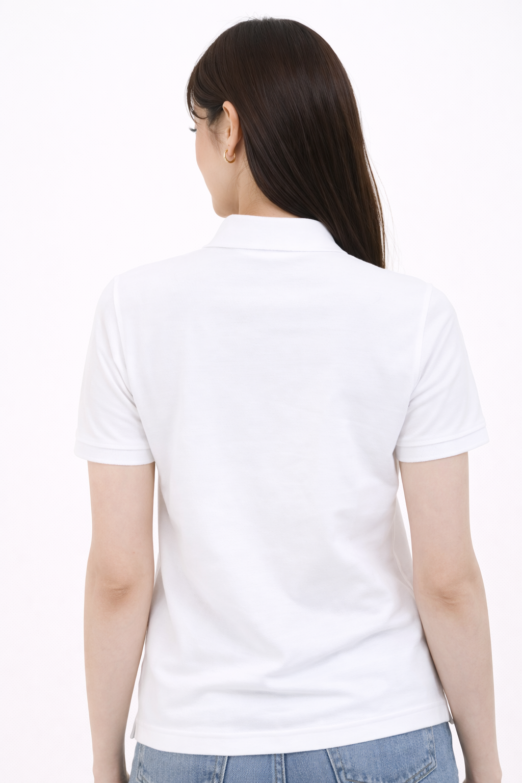 Attitude Start of Fashion Classic White Polo T-Shirt for Women