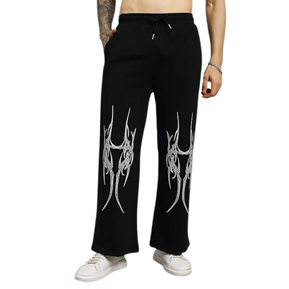 Attitude Men's Regular Fit Over Size Printed Lower– Cotton Blend Joggers with Elastic Waistband & Pockets |