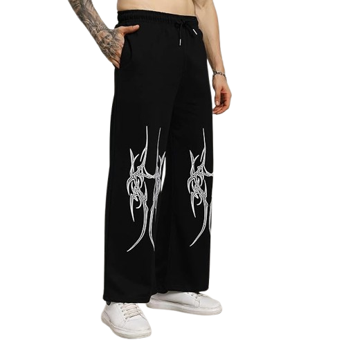 Attitude Men's Regular Fit Over Size Printed Lower– Cotton Blend Joggers with Elastic Waistband & Pockets |
