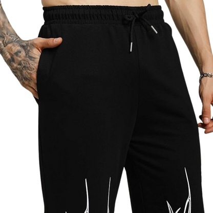 Attitude Men's Regular Fit Over Size Printed Lower– Cotton Blend Joggers with Elastic Waistband & Pockets |