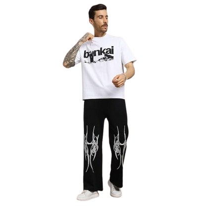 Attitude Men's Regular Fit Over Size Printed Lower– Cotton Blend Joggers with Elastic Waistband & Pockets |