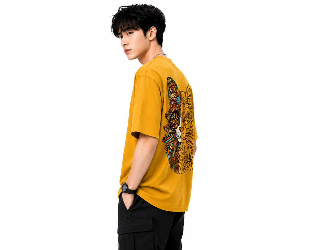 Attitude Cat Printed Oversized tshirt For Men| Trending T- Shirt