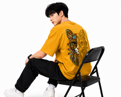 Attitude Cat Printed Oversized tshirt For Men| Trending T- Shirt